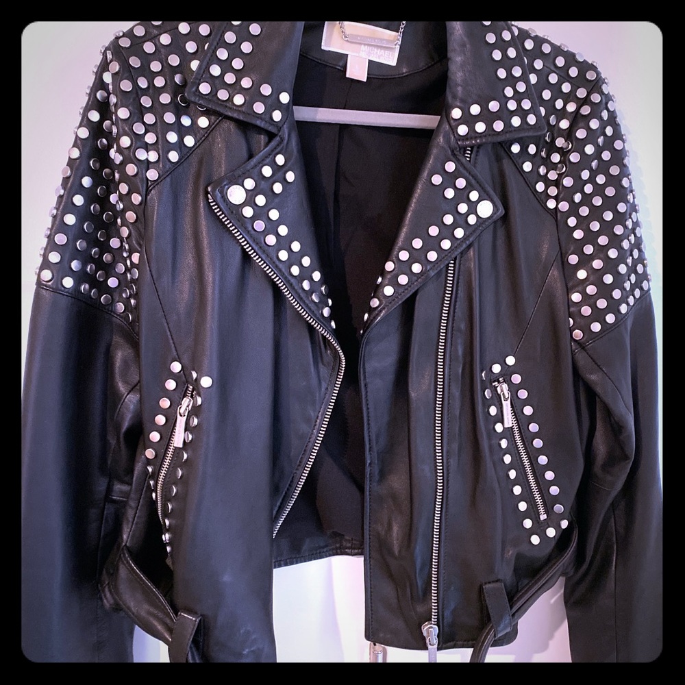 Michael Kors studded leather jacket